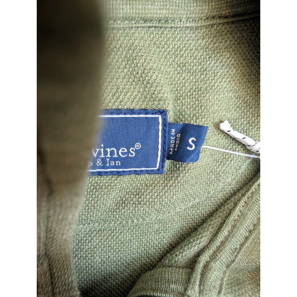 Vineyard Vines Sweater Mens S Green Long Sleeve Saltwater 1/4 Zip 1K003600 NWT - Picture 4 of 5